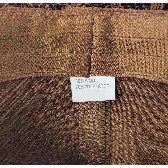 True Gear 100% Wool Fedora Brown Black Plaid Tweed - Picture 12 of 12